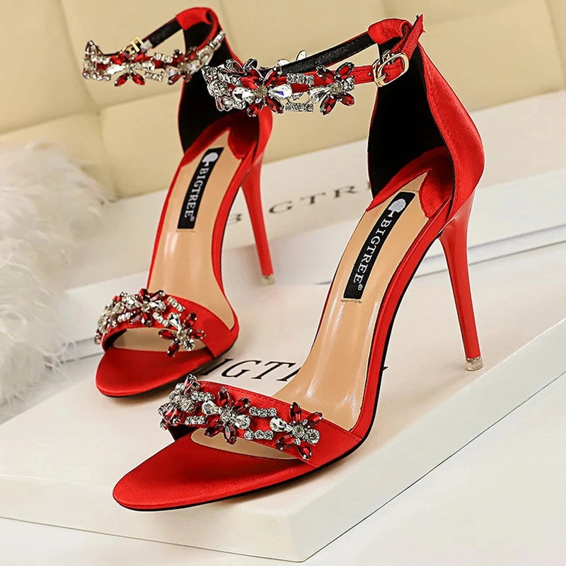Shoes Open Toe Rhinestones High Heels Sandals Sandals Royal Bahamas