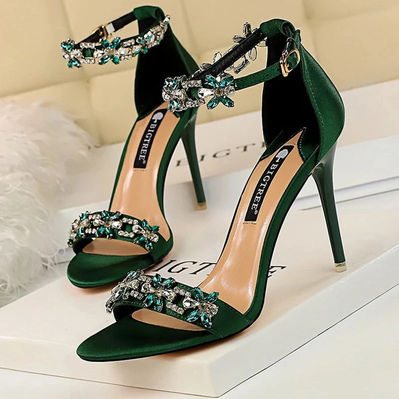 Shoes Open Toe Rhinestones High Heels Sandals Sandals Wedding Venues