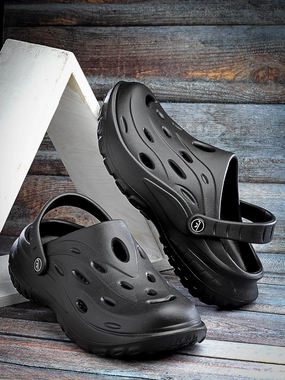 Bersache Extra Soft Classic Casual with  Regular wear with Ultra Soft & Flexibility Technology Clog's for Men's & Boy's (6126-Black) Ruby Slippers For Chairs