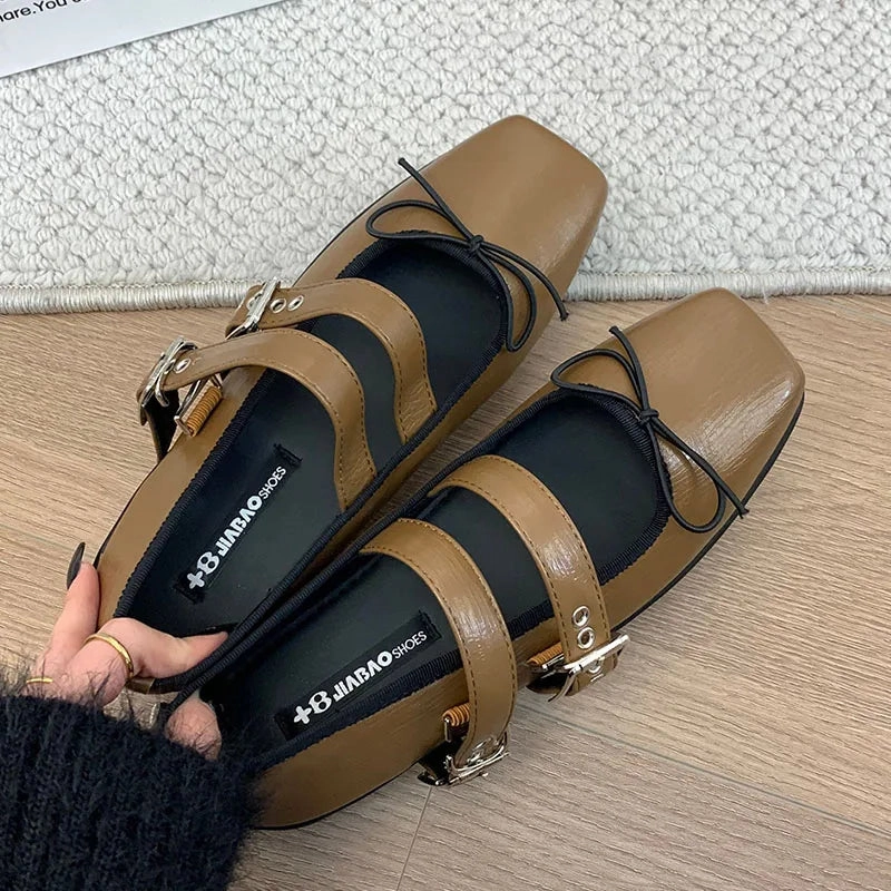 Ballet Shoes Flats DAIIIBABYYY  -  2024 Spring New Brand Women Flat Shoes Fashion Round Toe Flat Heel Ladies Casual Mary Jane Shoes Shallow Dress Ballerinas S