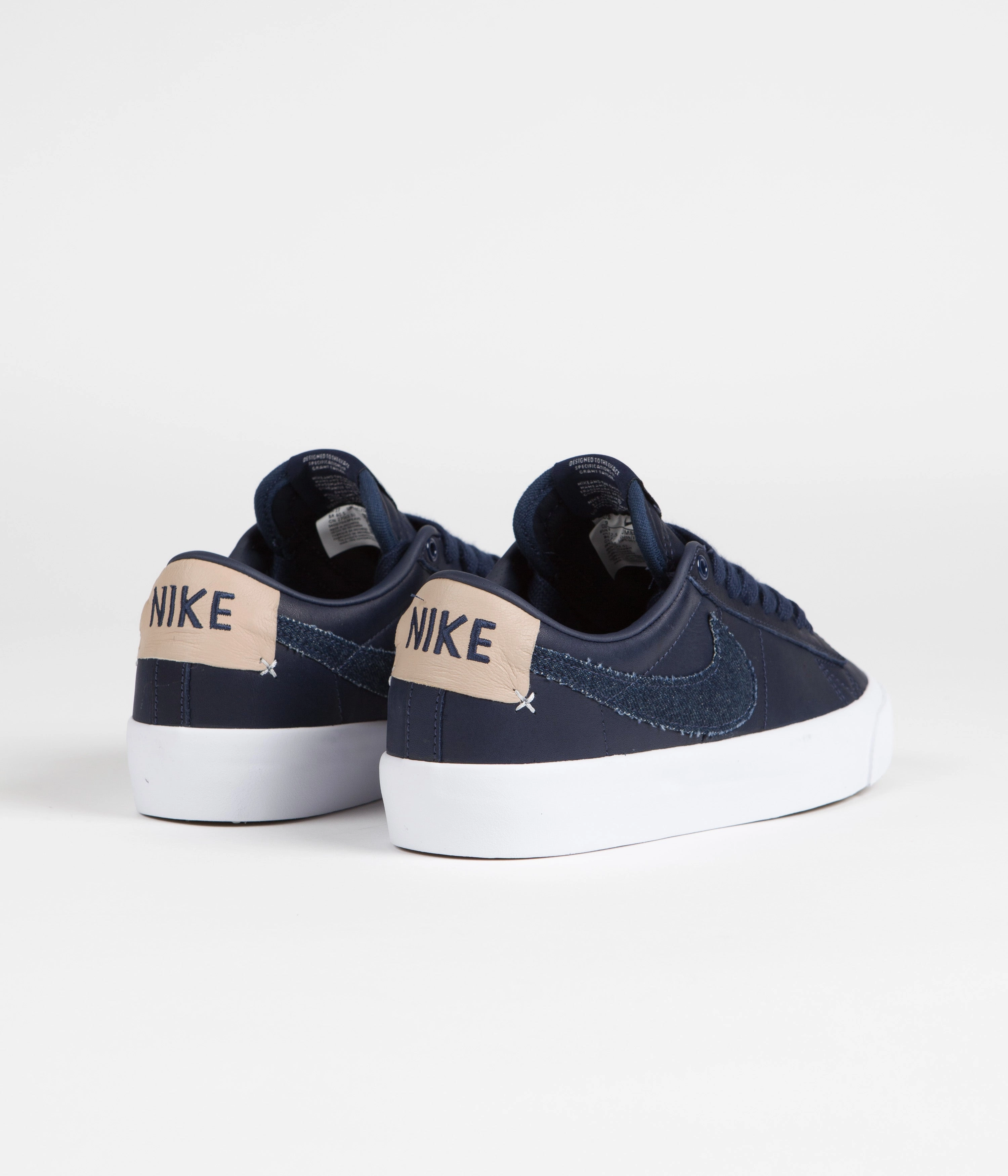 Best Comfortable Asics Shoes Nike SB Blazer Low Pro GT Premium Shoes - Midnight Navy / Midnight Navy - White