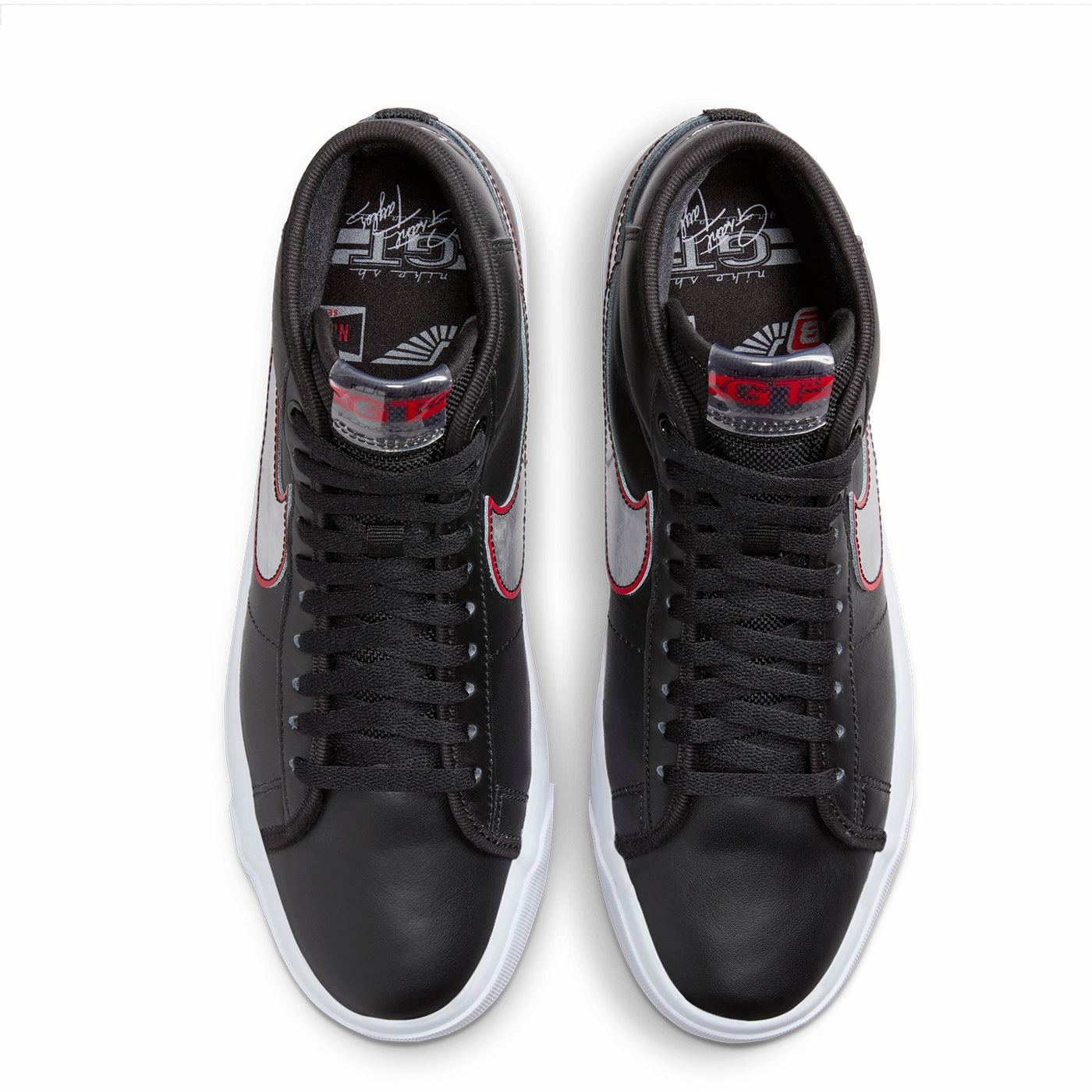 Nike SB Zoom Blazer Mid Pro GT Shoes - Black / Metallic Silver - University Red Asics Sustainable Shoes