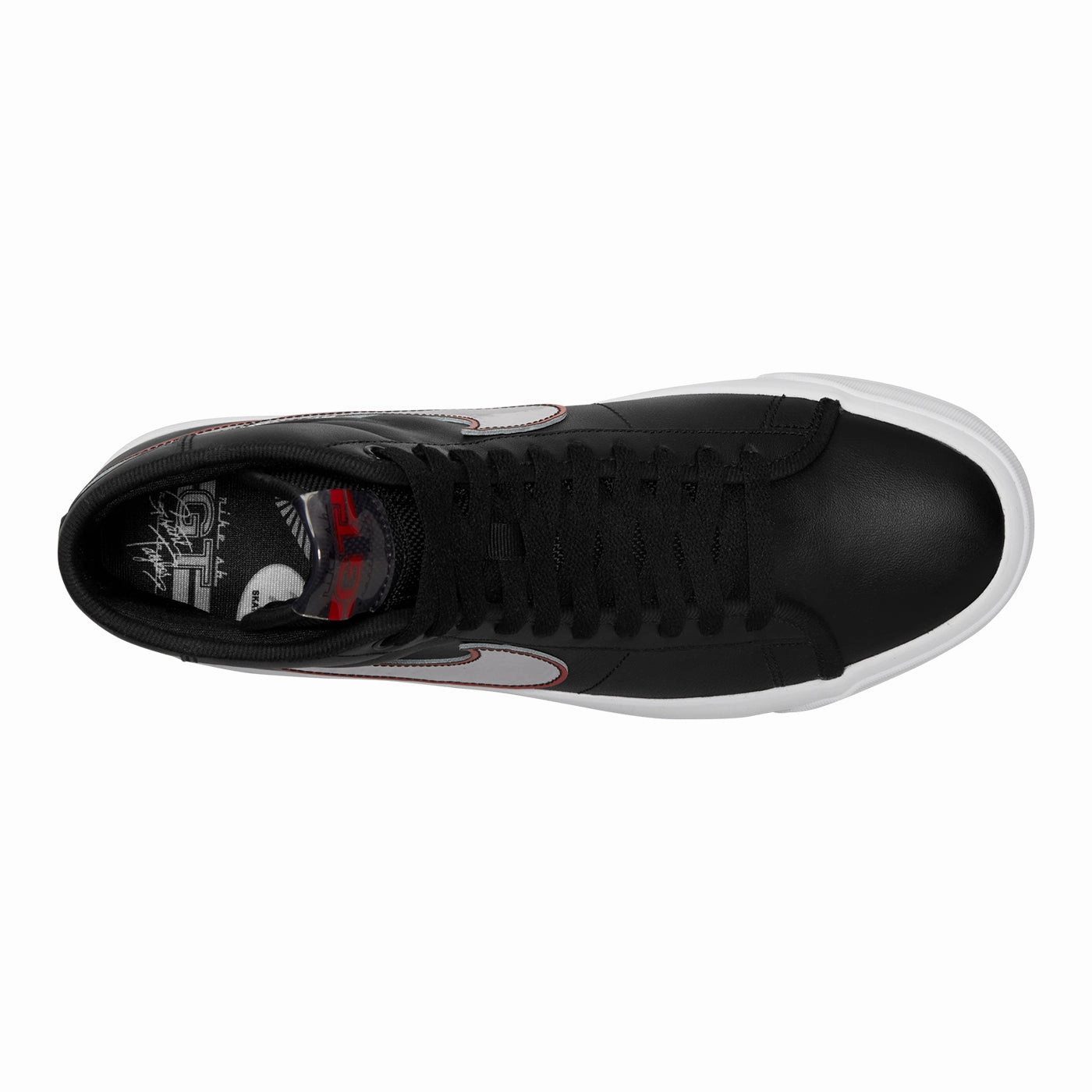 Nike SB Zoom Blazer Mid Pro GT Shoes - Black / Metallic Silver - University Red Best Asics Badminton Shoes