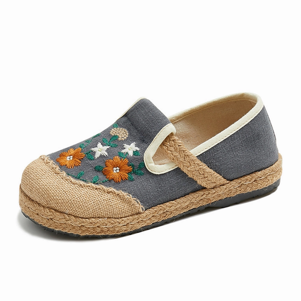 Embroidered Ethnic Style Women Linen Casual Shoes Milanos Casual Shoes
