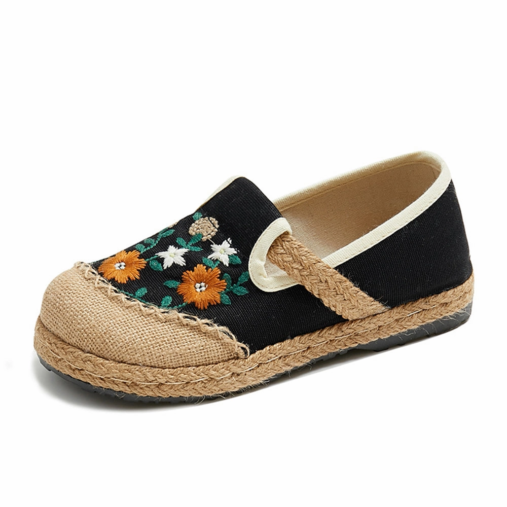 Casual Shoes For Men Embroidered Ethnic Style Women Linen Casual Shoes