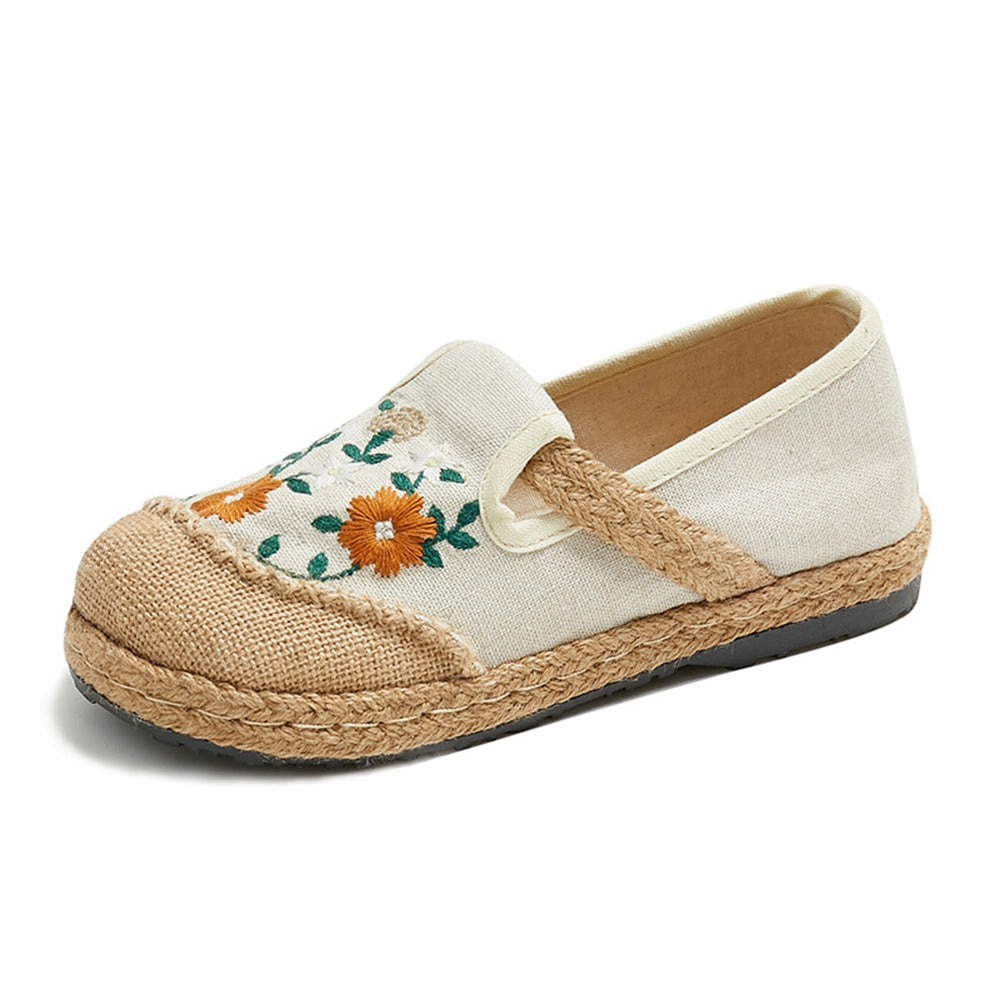 Embroidered Ethnic Style Women Linen Casual Shoes Fall Shoes Casual