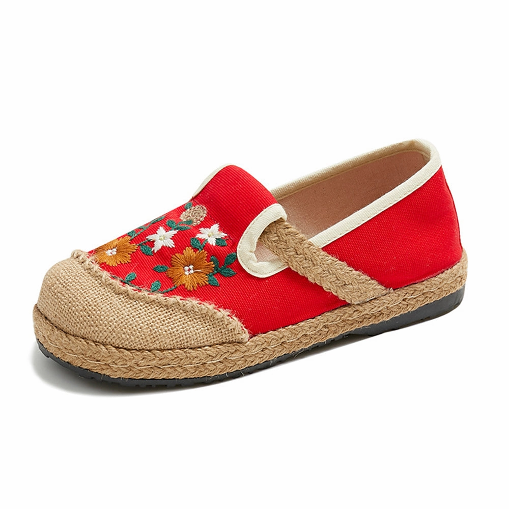 Everyday Casual Shoes Embroidered Ethnic Style Women Linen Casual Shoes