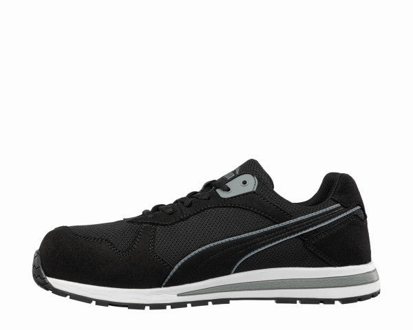 Puma Men's 643185 Front Side Black Gray Low Composite Safety Toe Metal Free Work Shoes Asics 4d Shoes