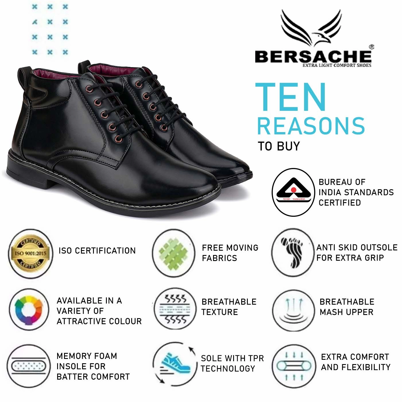 Bersache Comfortable Formal Outdoor Stylish Officewear Partywear Shoes For Men 9092(Black) Abound Slippers