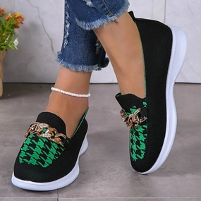 Suede Bit Loafers Comfortable loafers for women, casual loafers for women with chain decor