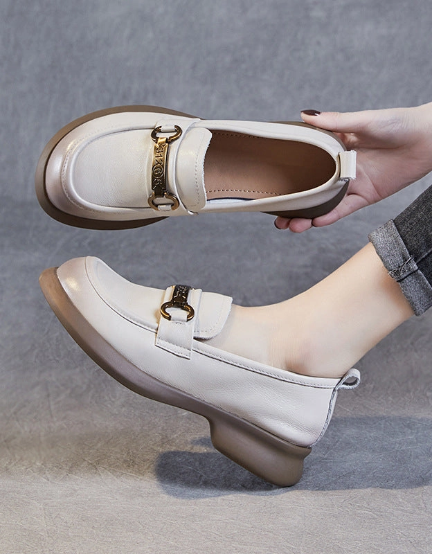 Comfortable Round Toe Chunky Heels Loafers for Women Penny Loafers Size 14