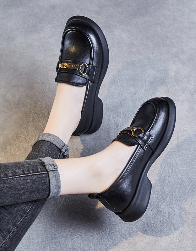 Comfortable Round Toe Chunky Heels Loafers for Women Suede Loafers Outfit