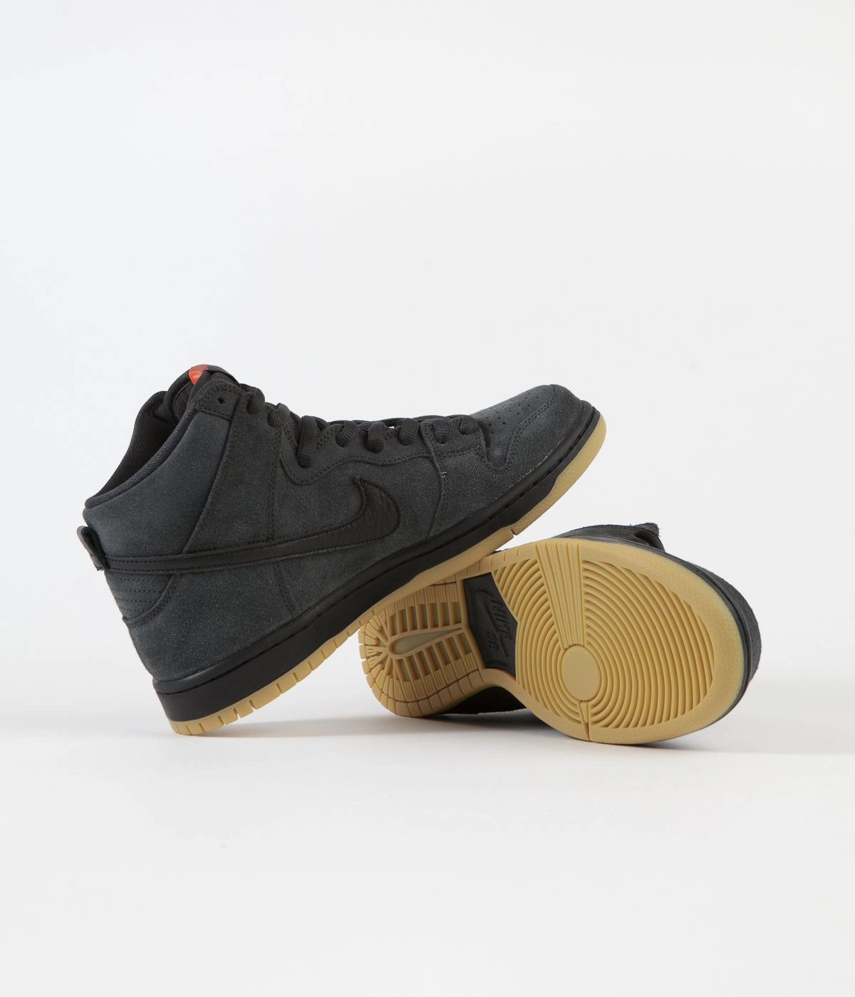 Nike SB Orange Label Dunk High Pro Shoes - Dark Smoke Grey / Black - Dark Smoke Grey  - White Wrestling Shoes Asics Jb Elite