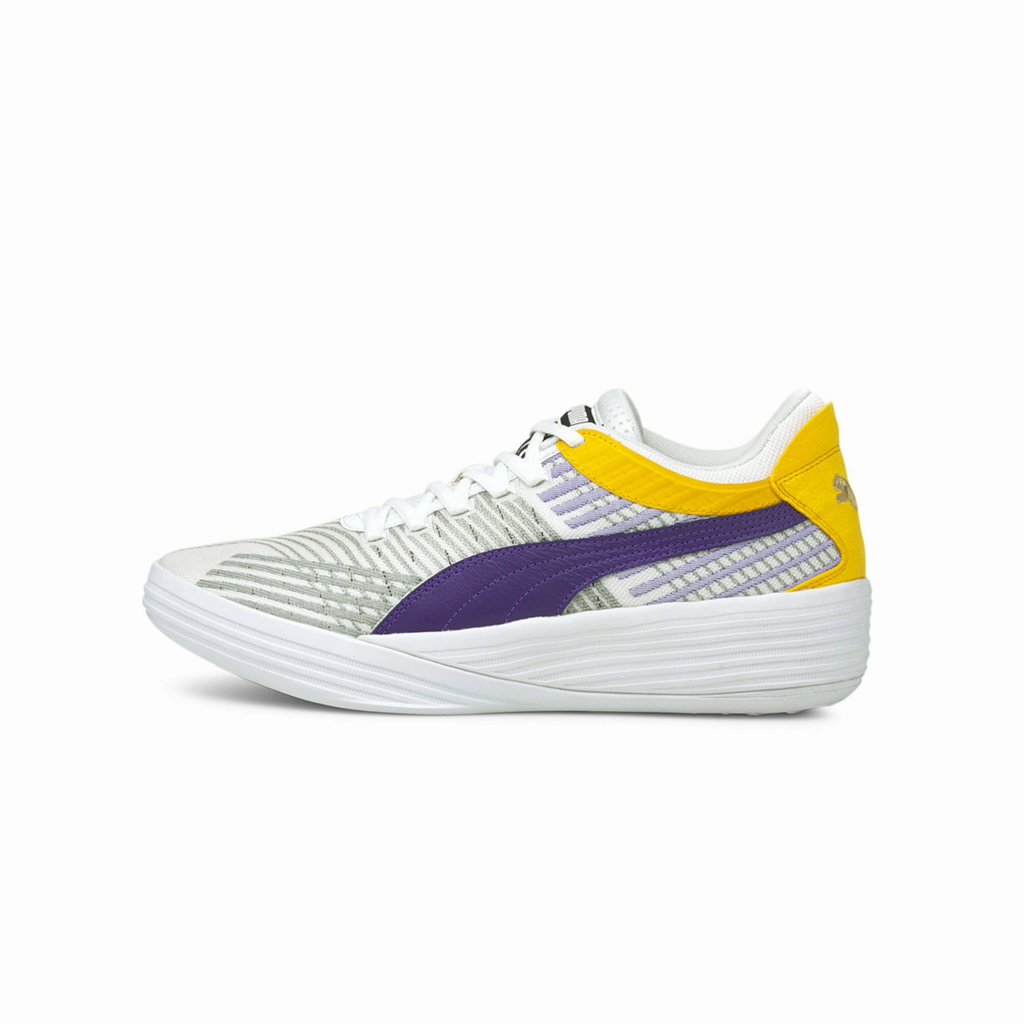 Puma Mens Clyde All-Pro Coast 2 Coast Shoes 'Puma White/Prism Violet' Nxt Pro Puma Shoes