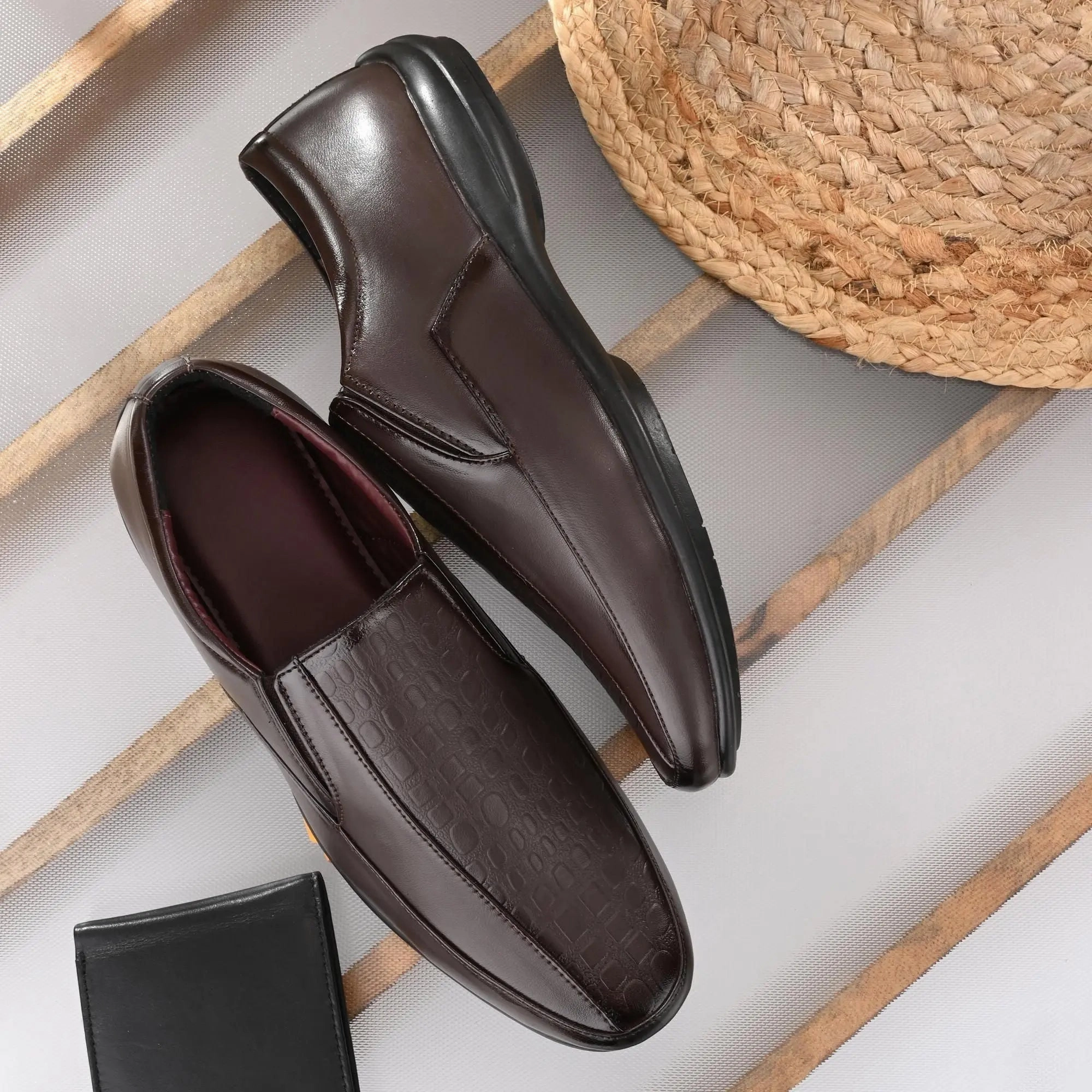 Leopard Print Loafers Loafers Brown Formal Synthetic Slip-on Leather Loafer