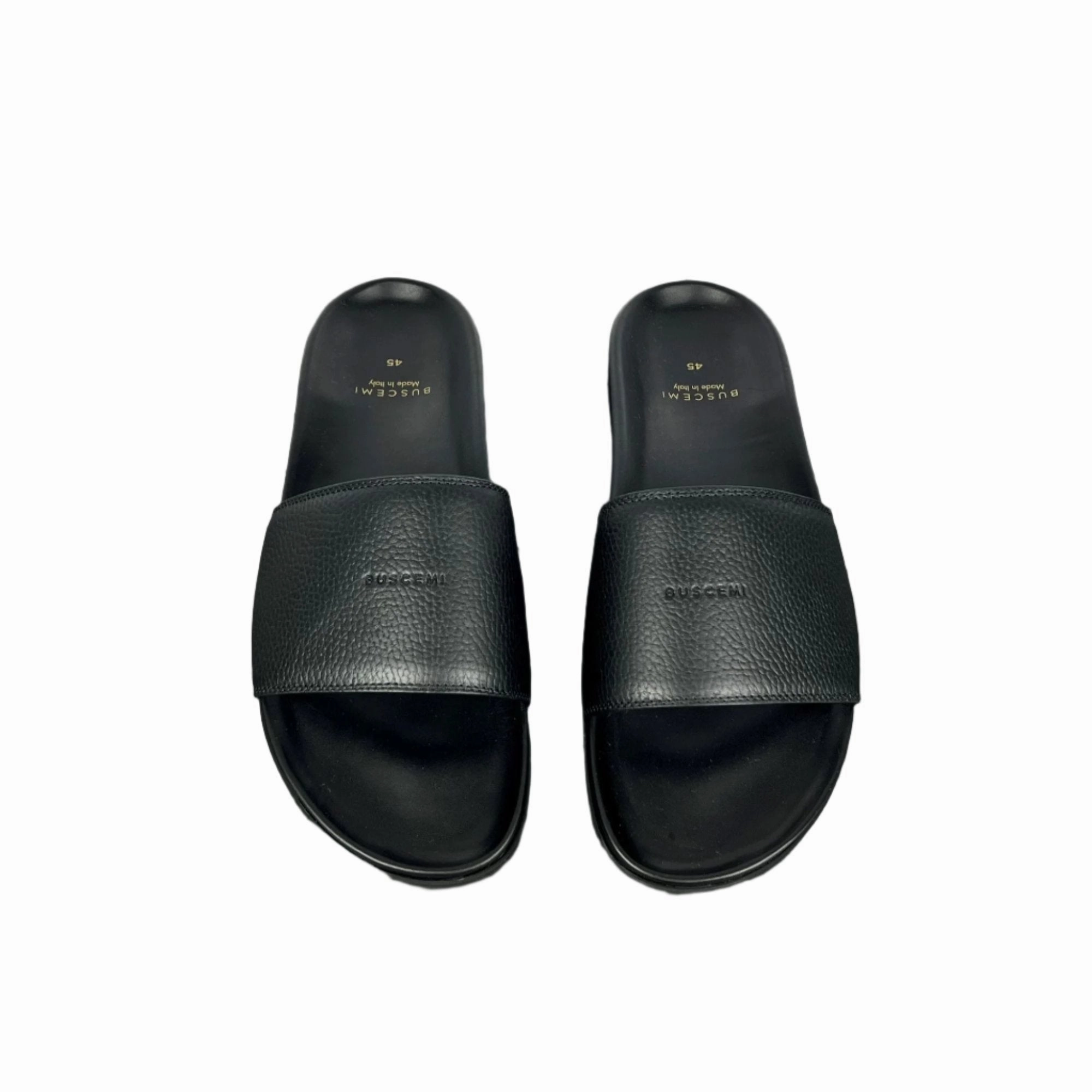 Work Boot Slippers Buscemi Mens Slide Alce Black Leather Sandals