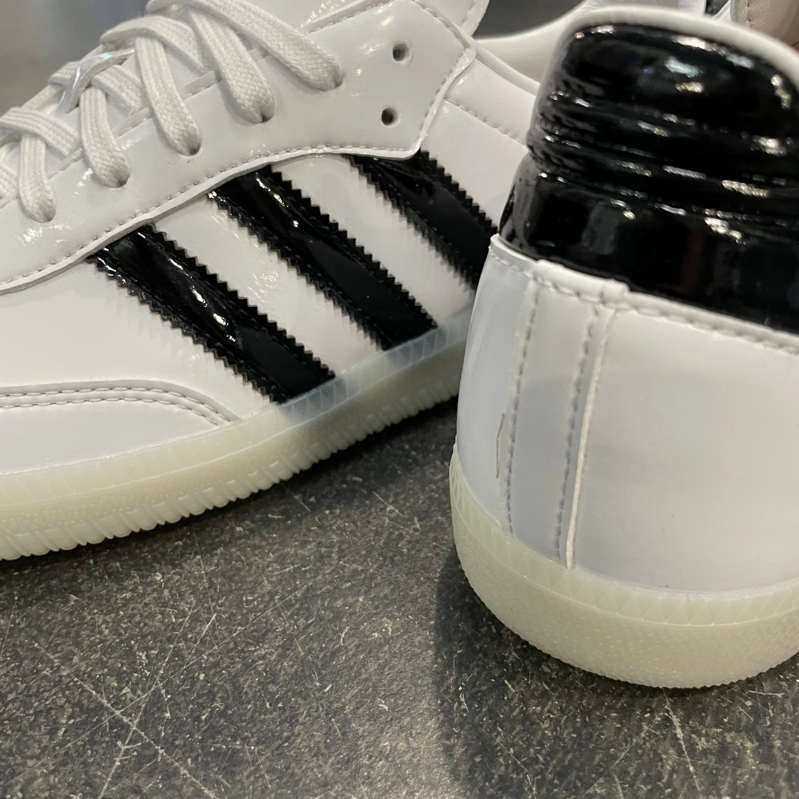 Adidas Samba Jason Dill Patent Leather White Adidas Mountain Biking Shoes