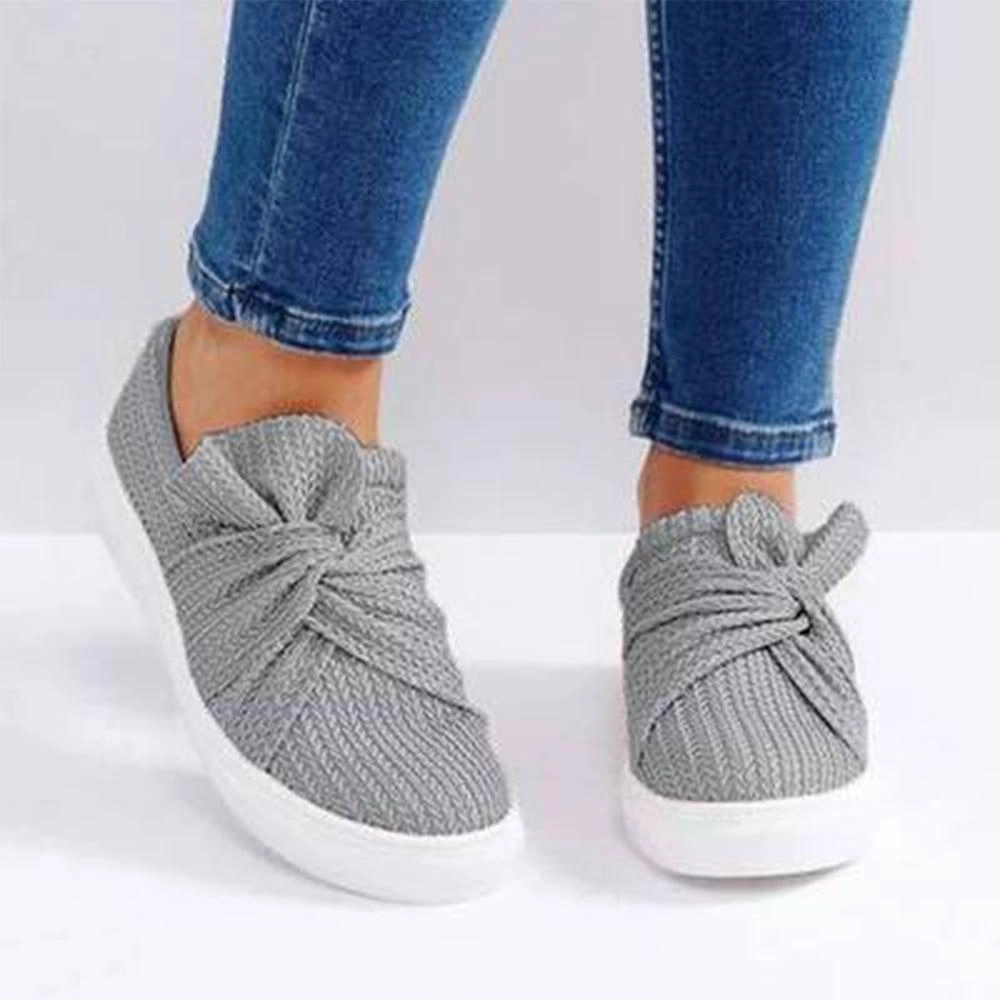 The Row Vera Loafers Bow Breathable Flats Slip On Canvas Loafers