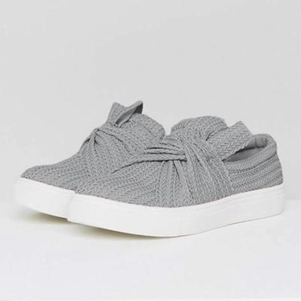 Bow Breathable Flats Slip On Canvas Loafers Johnston And Murphy Loafers