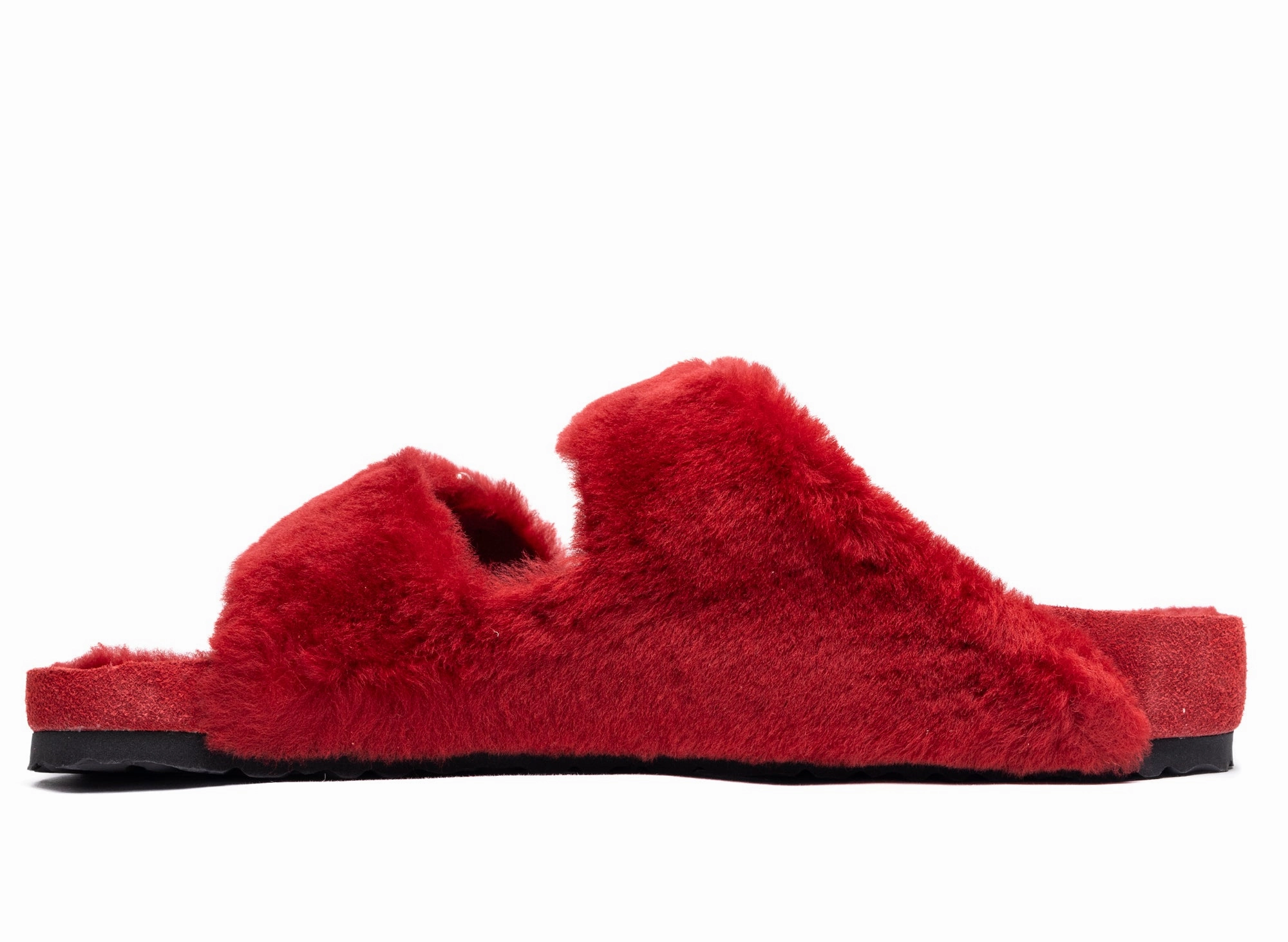 Birkenstock Arizona 1774 in Shearling Red Comfort Walking Sandals