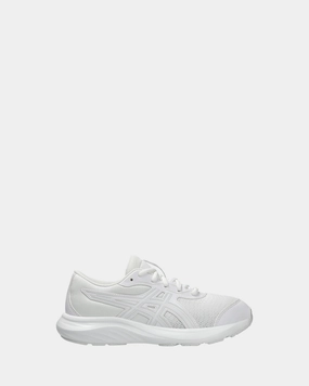 Asics Flat Sole Shoes Contend 9 Grade School White/Glacier Grey