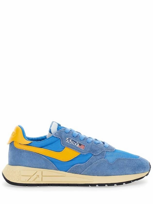 'Reelwind Super Vintage' Blue Sneakers With Logo Patch On The Tongue And Contrasting Heel In Fabric And Leather Man Stussy Sneakers