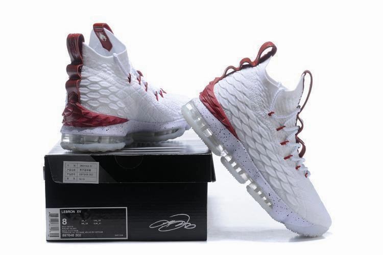 Asics Cricket Spikes Shoes Nike Lebron XV 15 White Bordeaux Red Men Shoes Sale Size US7,8,8.5,9,10,11,12