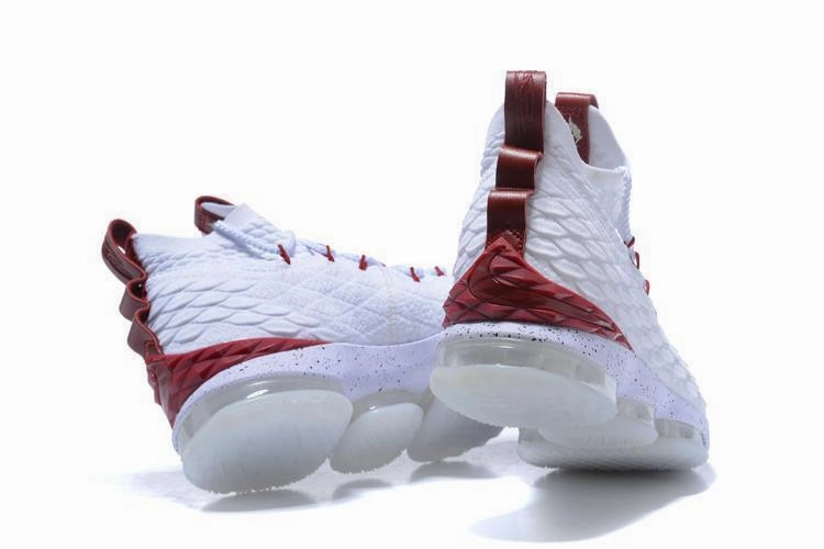 Best Asics Motion Control Running Shoes Nike Lebron XV 15 White Bordeaux Red Men Shoes Sale Size US7,8,8.5,9,10,11,12