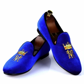 Muck Slippers Harpelunde Men Driving Loafer Shoes Blue Velvet Slippers