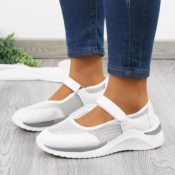 Sneakers Websites NEW Sz 8.5 Color Block Mesh Breathable Hook Loop Shoes for Women Sneakers Ladies Comfortable Platform Sneakers Casual Arch