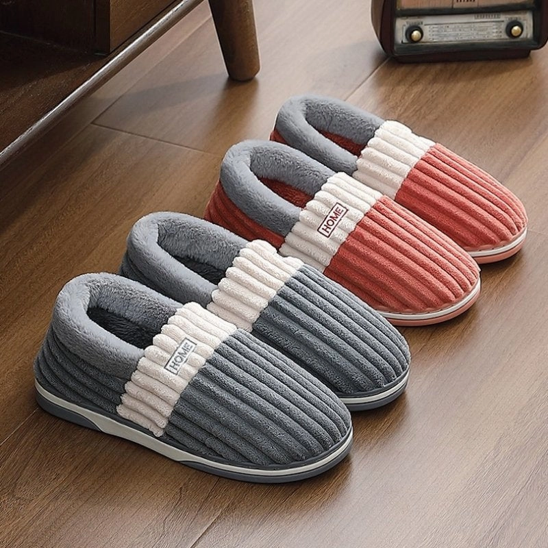 Cuzcare Men Back Wrap Slippers Washable Winter Shoes Booty Slippers