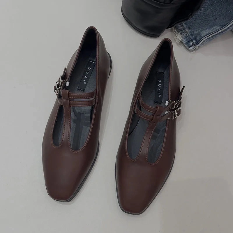 DAIIIBABYYY  -  2024 Spring New Women Flat Shoes Fashion Round Toe Shallow Slip On Ladies Mary Jane Shoes Flat Heel Outdoor Dress Ballerina Embroidered Flat Shoes