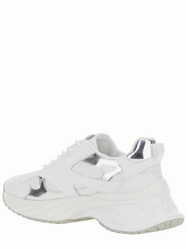 Slip In Sneakers 'Ariel 15' White Sneakers With Mirror Panels And Logo Patch On The Tongue In Tech Fabric Woman