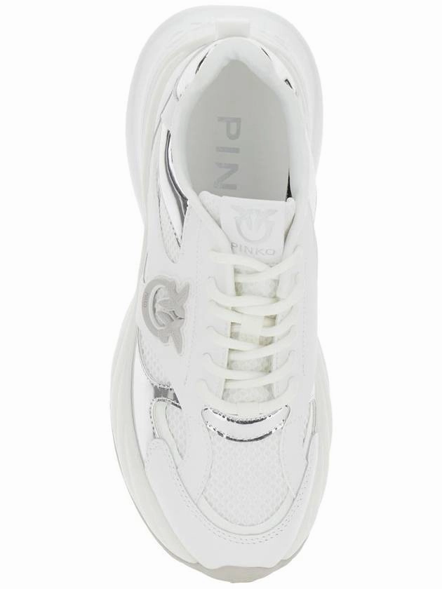 'Ariel 15' White Sneakers With Mirror Panels And Logo Patch On The Tongue In Tech Fabric Woman Roofing Sneakers