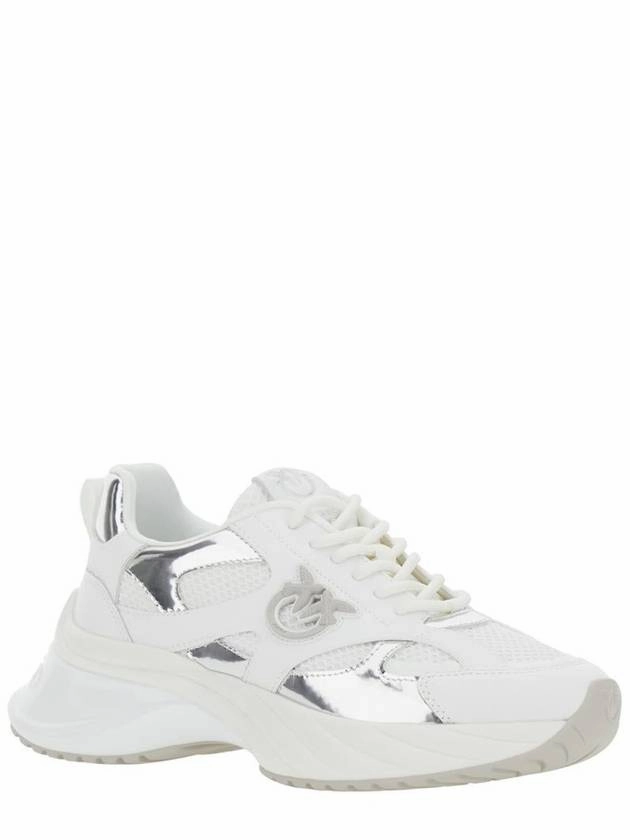Shearling Sneakers 'Ariel 15' White Sneakers With Mirror Panels And Logo Patch On The Tongue In Tech Fabric Woman