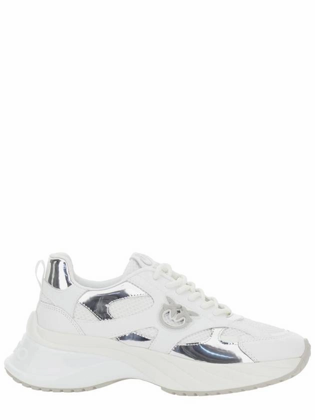 'Ariel 15' White Sneakers With Mirror Panels And Logo Patch On The Tongue In Tech Fabric Woman Basketball Sneakers Near Me