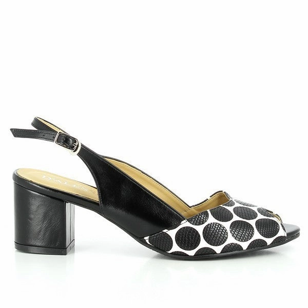 Dalessi Duprey Black & White Slingback Sandals Crystal Sandals