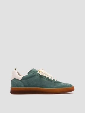 Sneakers Art DESTINY 101 - Green Leather and Suede Low Top Sneakers