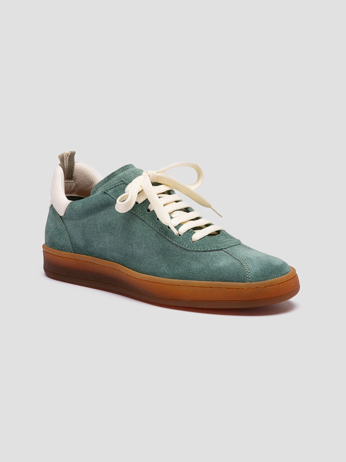 DESTINY 101 - Green Leather and Suede Low Top Sneakers Dress Slacks And Sneakers