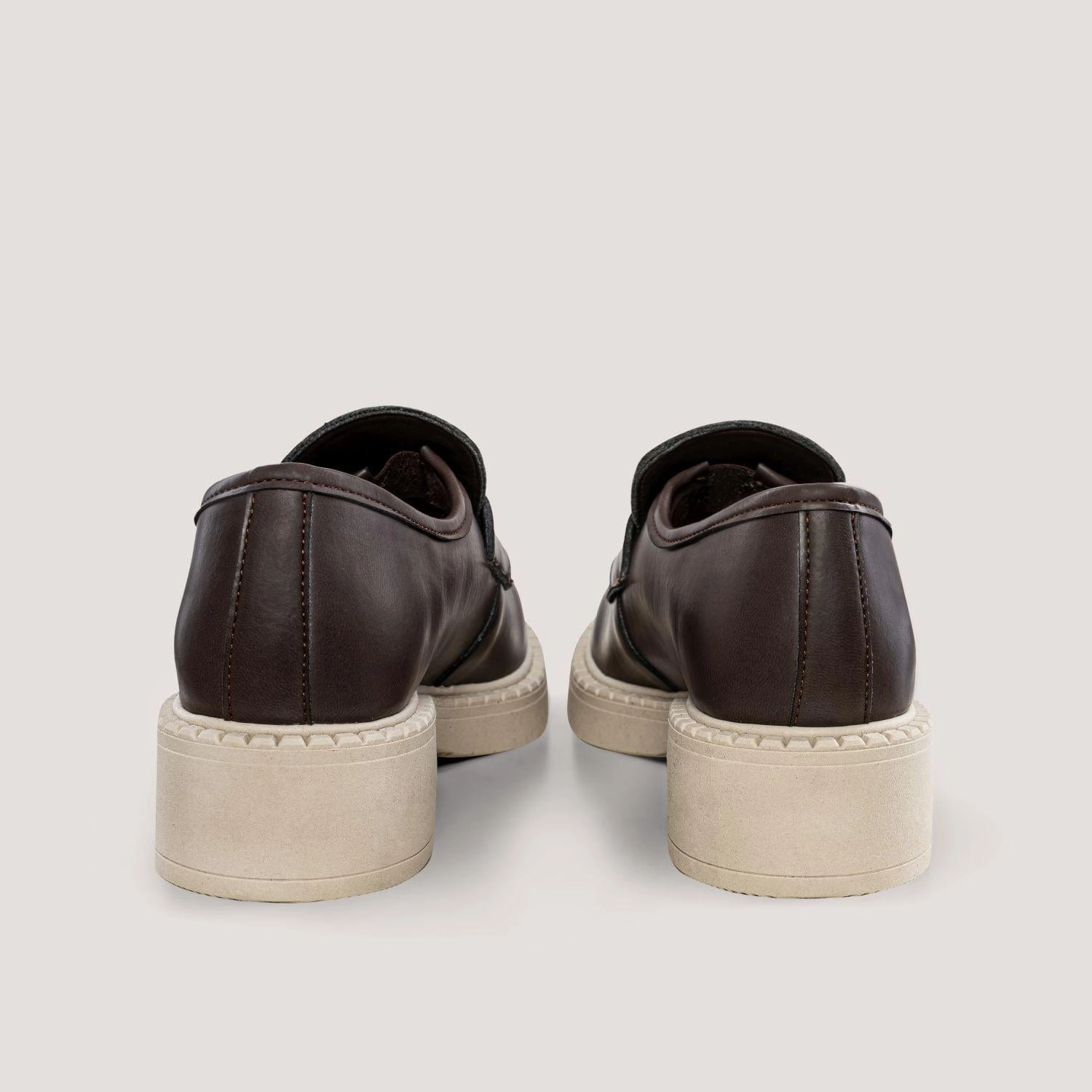 Anthropologie Loafers Diane Women's 3 in 1 Apple Leather Vegan Loafers | Chocolate & Light Sole