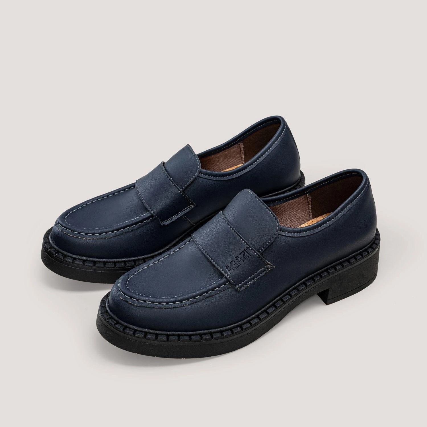 Diane Women's 3 in 1 Corn Leather Vegan Loafers | Navy Blue And Loafers
