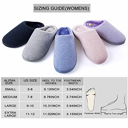 Faux Fur Platform Slippers DL Womens-Memory-Foam-Slippers, Slip on House Slippers for Women Indoor Outdoor, Women's Bedroom Slippers Non-Slip Hard Sole, Warm Soft Flannel Lining Woman Slippers Purple, Large US 9-10