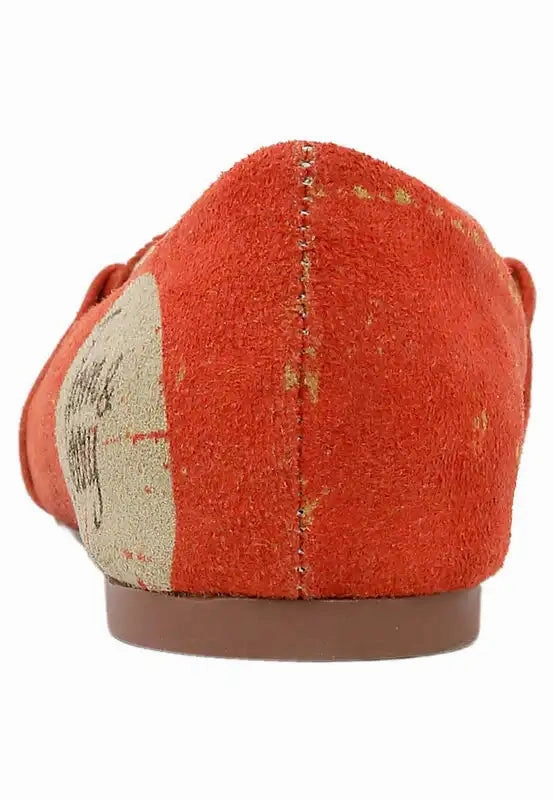 Recommended Walking Shoes For Flat Feet DOGO - Women Vegan Leather Orange Flat Shoes - Warner Bros Tom & Jerry Design