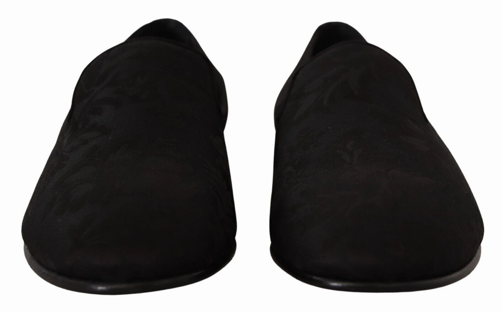 Dolce & Gabbana Black Jacquard Slippers Flats Loafers Shoes High Heel Loafers Outfit