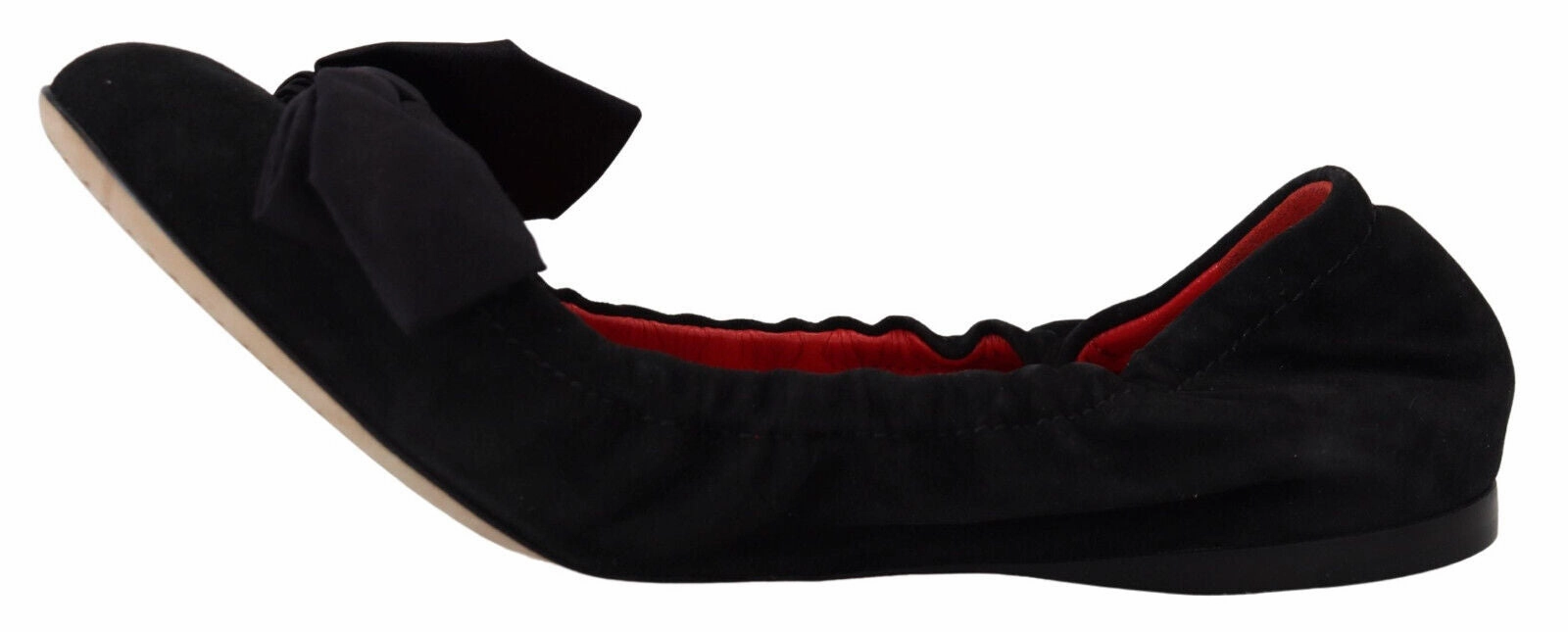 Dolce & Gabbana Black Suede Flat Slip On Ballet Shoes Athletic Shoes For Wide Feet