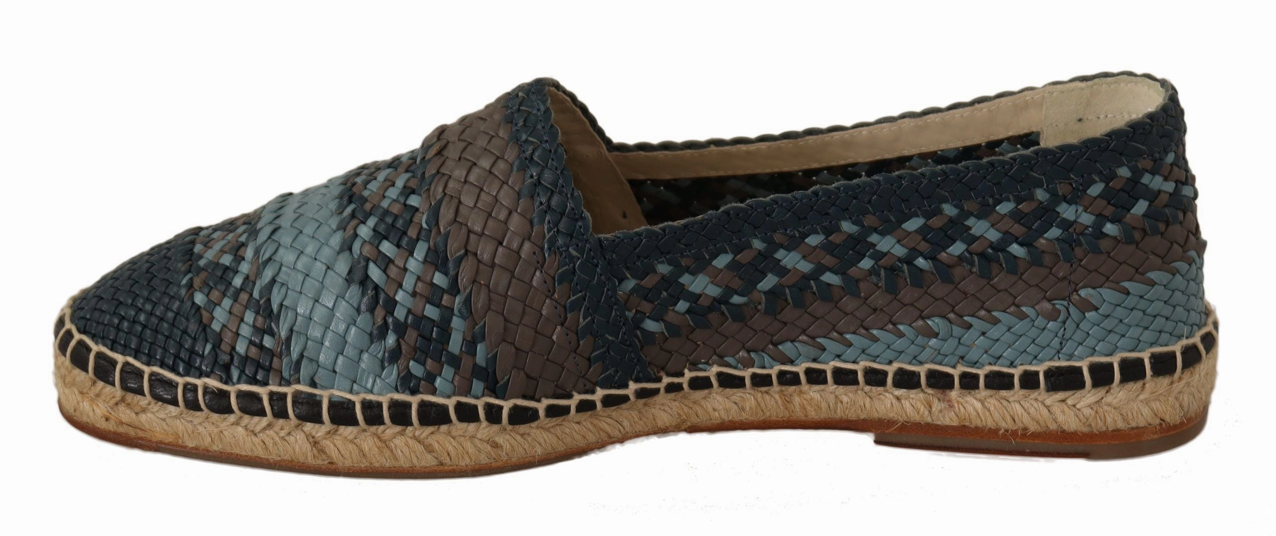 Dolce & Gabbana Blue Gray Slip On Buffalo Espadrille Shoes Sport Loafers