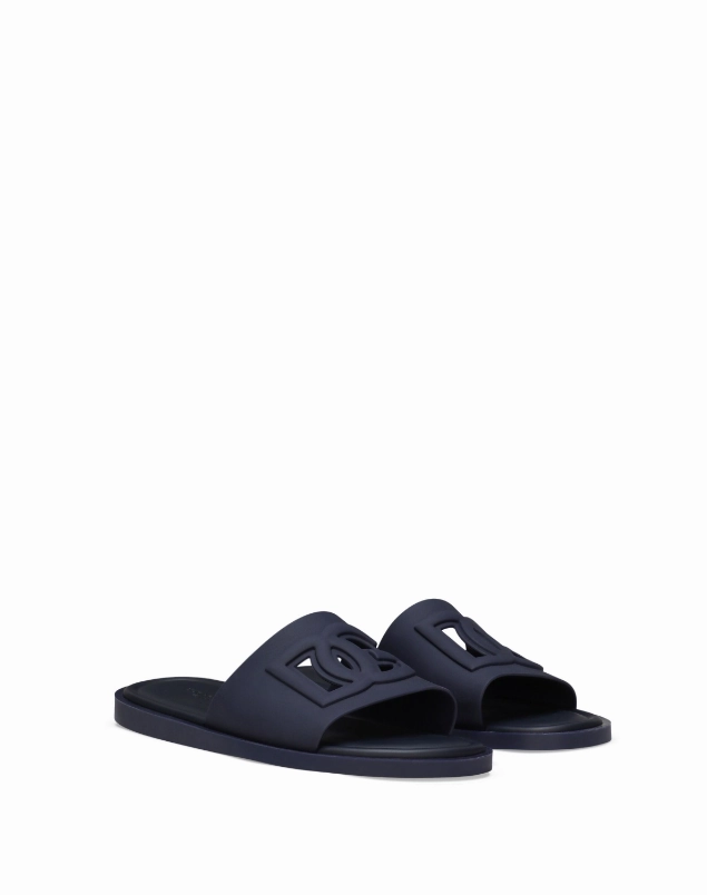 Platform Leather Sandals Dolce & Gabbana logo-embossed cut-out slides