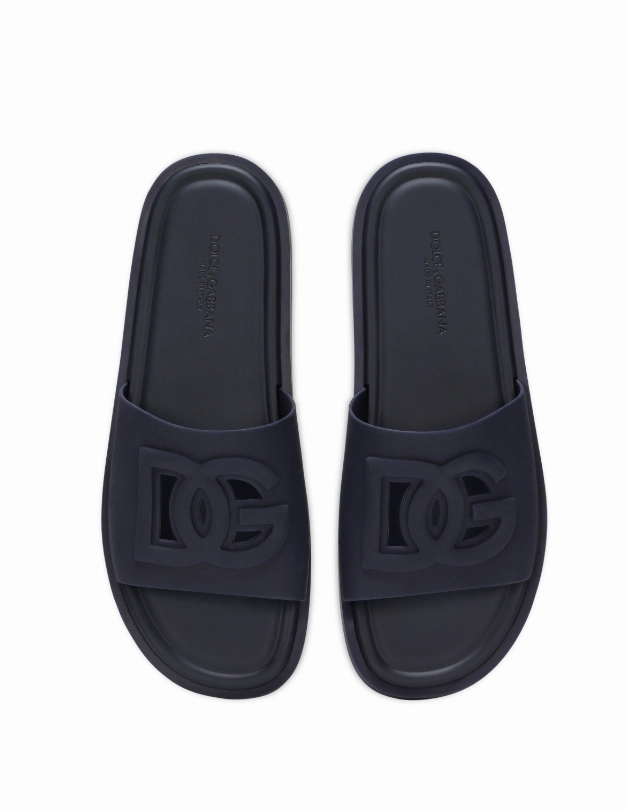 Socks In Sandals Dolce & Gabbana logo-embossed cut-out slides