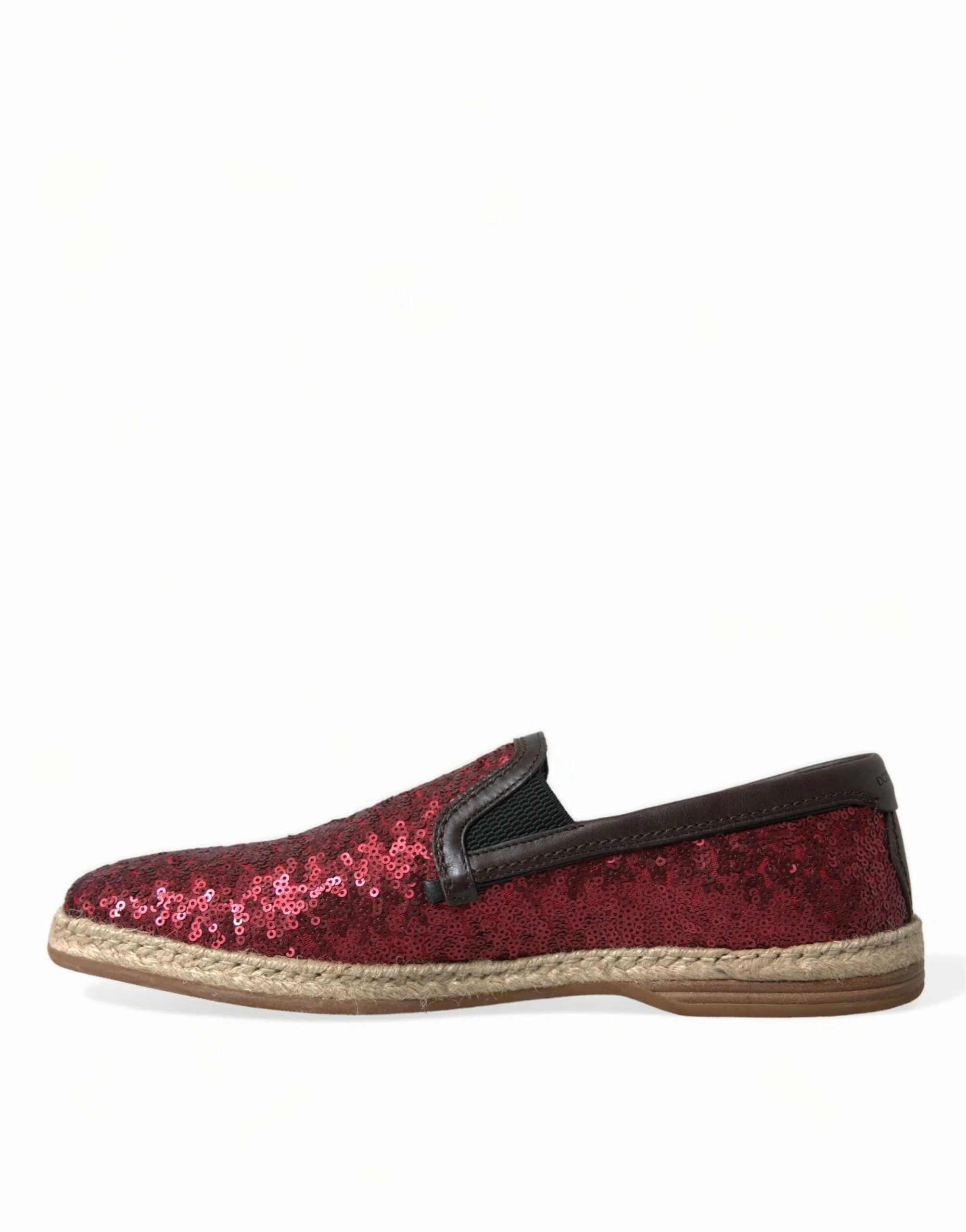 Knockoff Ugg Slippers Dolce & Gabbana Red Sequined Loafers Slippers Men Shoes