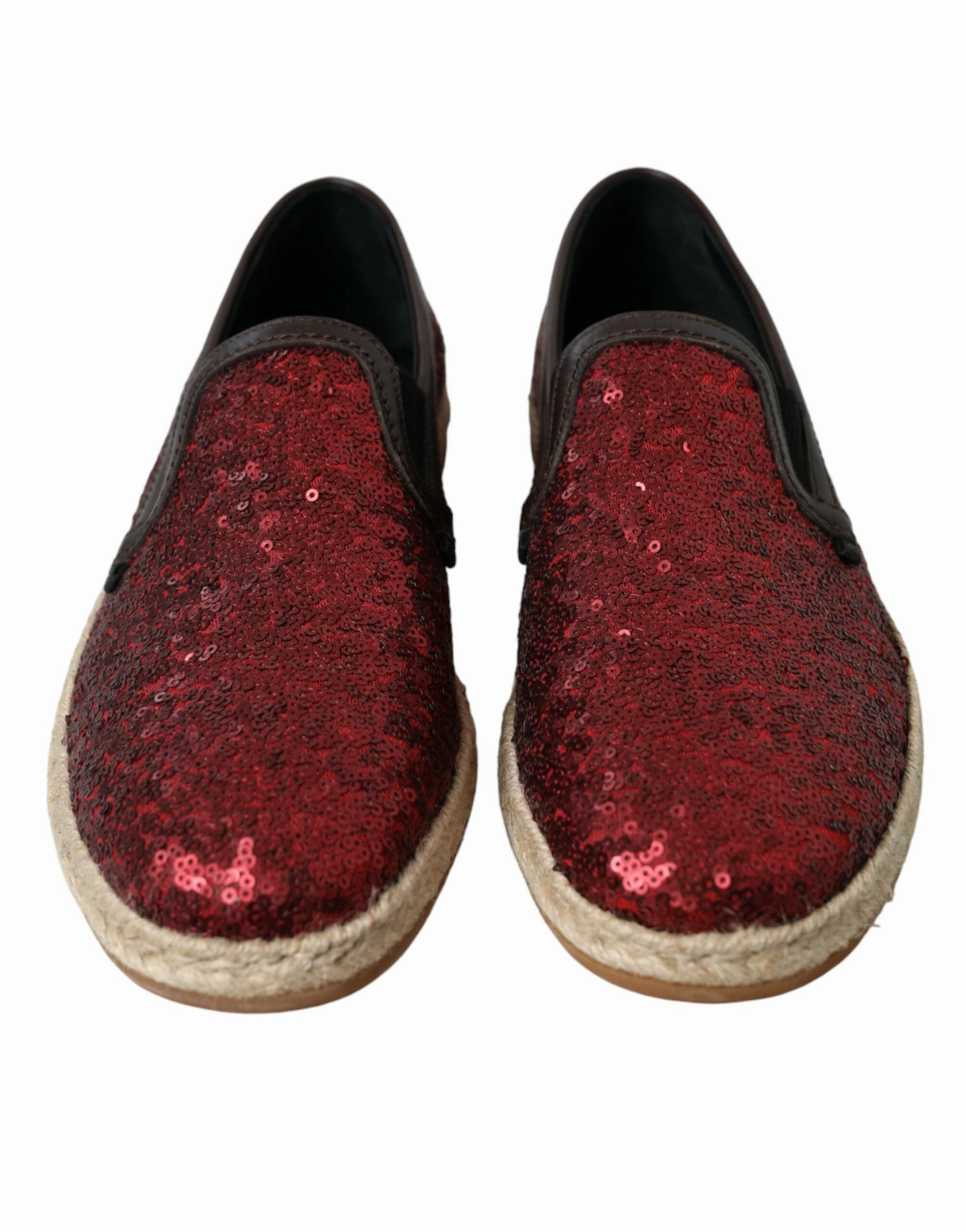 Monster Feet Slippers Dolce & Gabbana Red Sequined Loafers Slippers Men Shoes